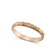 טבעת זהב עם עיטור פרחים אוריינטלי בולט
